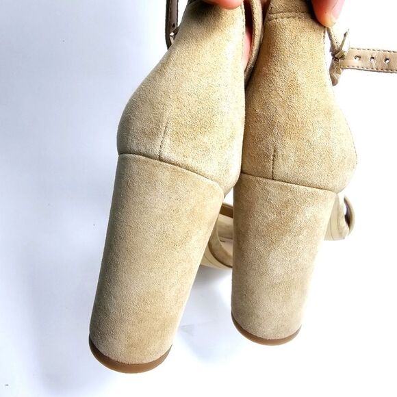 Sam Edelman Yaro Ankle Strap Sandal Beige Suede Size 9.5 - Picture 4 of 8